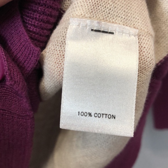 Halogen striped cardigan sweater Women's XS Purple white button V neck top - Picture 6 of 11